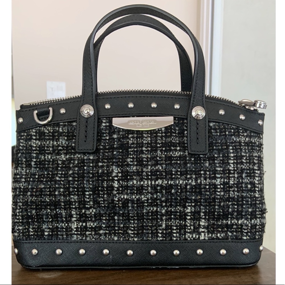 Henri Bendel West 57th Studded Tweed Satchel